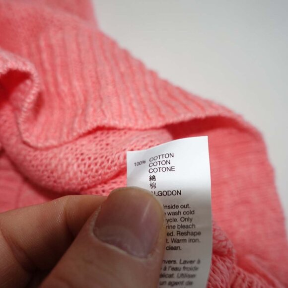 Gap Women's Open Knit Crew Neck Sweater Small NWT Pink 100% Cotton Tunic S - Picture 5 of 6